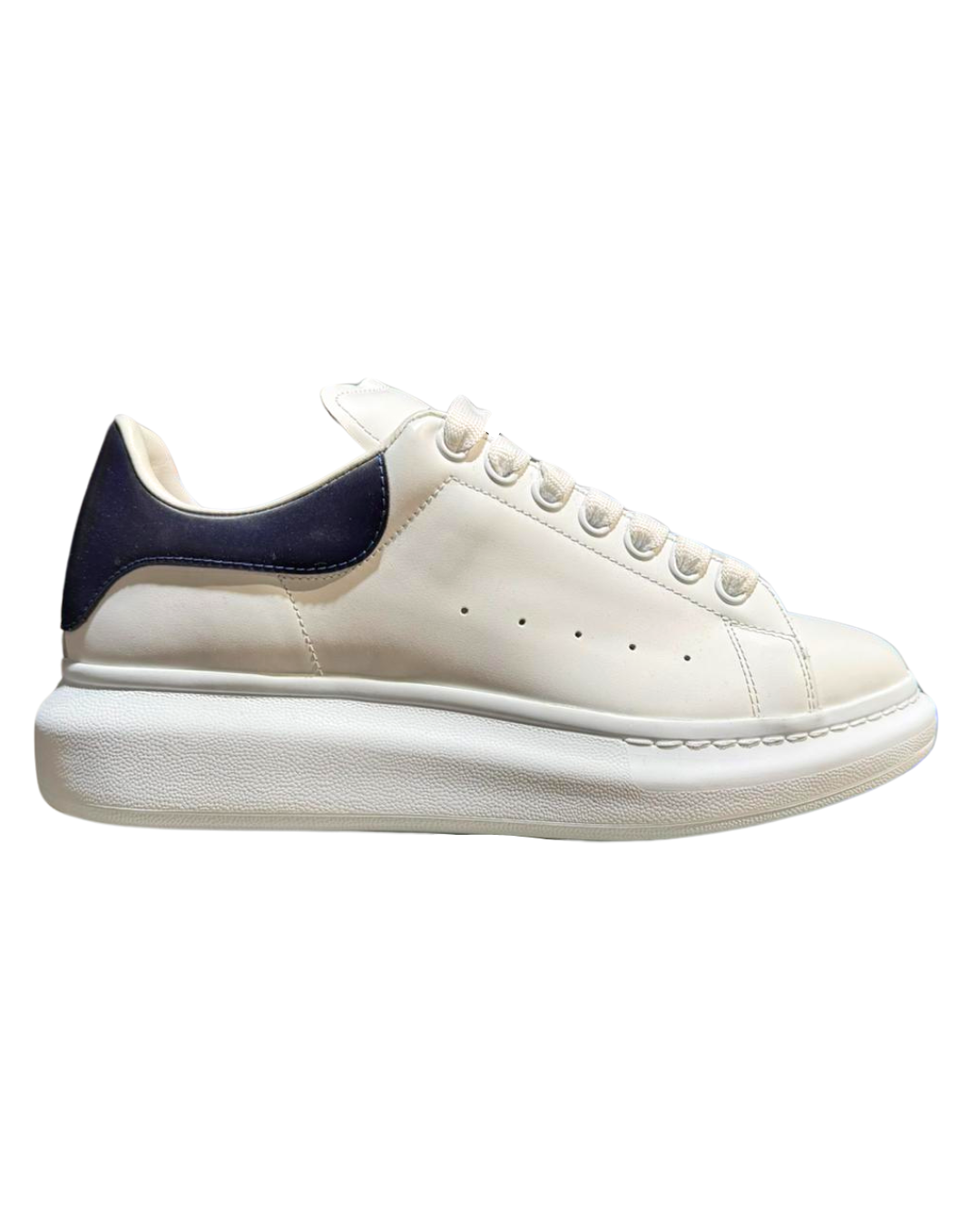 A. McQueen Trainers - White/Blue Heel